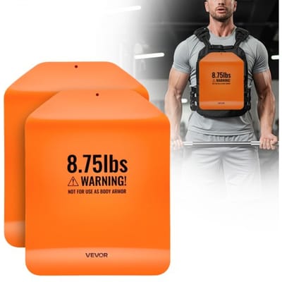 VEVOR Gewichtsschijven voor Gewichtvesten 8 kg Set (2 x 4 kg), Gebogen Gewichtsschijven voor Gewichtvesten voor WODs & Functionele Training, Ergonomisch Extra Gewicht voor Krachttraining, Hardlopen en Fitness