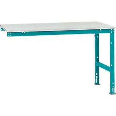 Manuflex aanbouwtafel UNIVERSAL Standaard, tafelblad melamine, 1500 x 1000, waterblauw