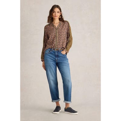 White Stuff Charlie Straight Jean Dark Denim Maat: 14 LONG | Straight Jeans Outlet | Dames | Blauw