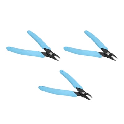 3 stuks Roestvrijstalen Nagelriemknipper Automatische Terugslag Anti-Slip Strass Verwijderaar Nagelriemknippers blue