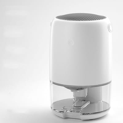 Kleine luchtontvochtiger Halfgeleider Hulpdroger Grote capaciteit Watertank Luchtontvochtiger Ultra-stil voor slaapkamer en kelder,wit
