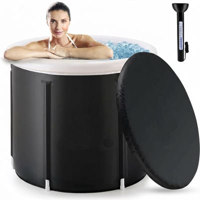 IJsbad - met Accessoires en Afdekkap - Buitenbad - Zitbad - Ice Bath - Zwart - Zwembad - Verkoelend - Koeling