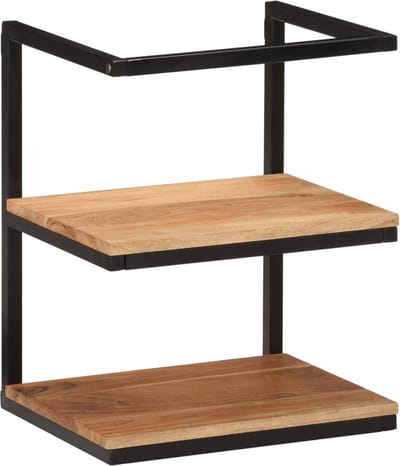 vidaXL - Wandschap - 40x30x50 - cm - massief - acaciahout - en - ijzer