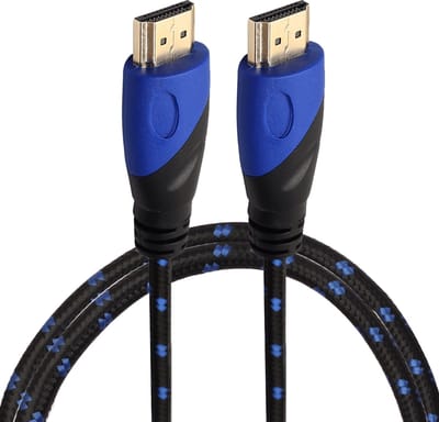 By Qubix - HDMI kabel 1 meter - HDMI 1.4 versie - High Speed - HDMI 19 Pin Male naar HDMI 19 Pin Male Connector Cable - Nylon blue line