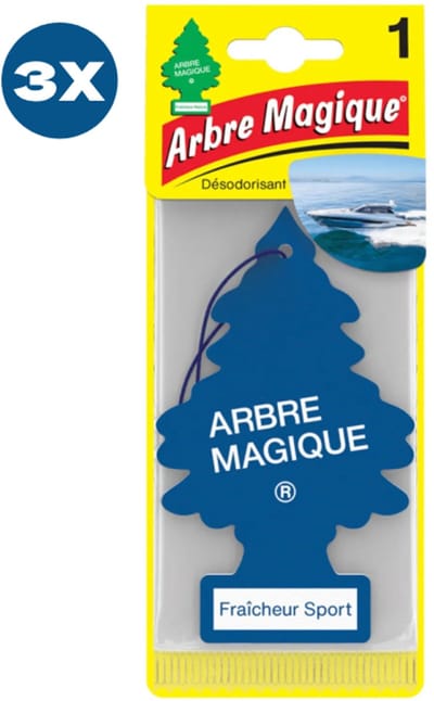 3 stuks Fraicheur Sport Arbre Magique Geurboom Luchtverfrisser voor in de auto – Car Parfum – Geurboompje – Geurbooster – Wonderboom – Geurverfrisser – Nieuwe Auto – Autogeur – Autoparfum – Geurblad