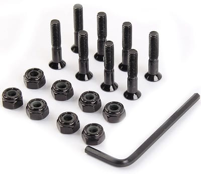 Skateboard Bouten Set - Hardware Reparatie Kit - Skateboard Onderhoud - Roestbestendig Koolstofstaal - 50 mm - Zwart
