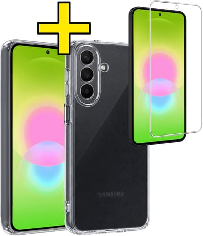 Hoesje - Met Screenprotector - Geschikt voor Samsung Galaxy A27 - Sterk & Shockproof - Back Cover - Siliconen Case - Telefoon Hoes - Telefoonhoesjes - Transparant