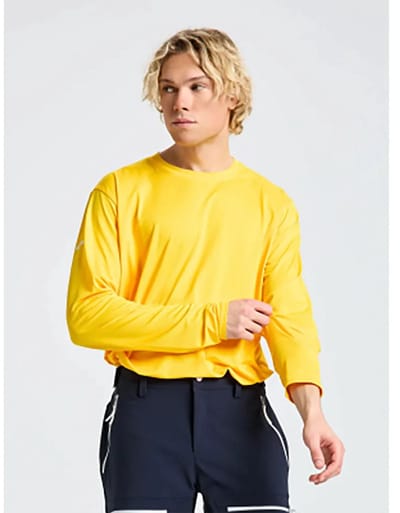 Slam Crew Sunblock 2.0 Uv-werende Langarm T-shirt Geel S Man