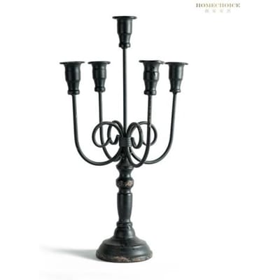 Gotische Decoratie Kaarsenhouder Bruiloft Vintage Badkamer Kaarsenhouder Luxe Metaal Decoratieve Kandelaars Huisdecoratie RR50HD black