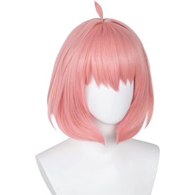 Anya Pruik Roze Bob Pruik voor Anya Forger Cosplay Pruik voor Spy x Family Cosplay Hittebestendige Synthetische Pruiken voor Halloween Pruiken One Size roze