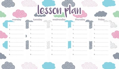 Wallvy Serie - Magnetisch Lessenplan - Pastelwolken - 30x17.5cm - Personaliseerbaar
