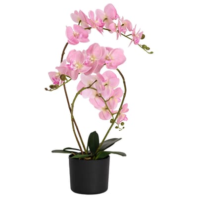 vidaXL - Kunst - Orchidee - Plant - met - Pot - Roze - 45 - x - 15 - x - 65 - cm