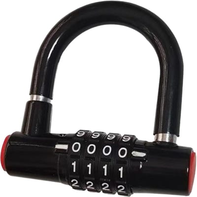 Wachtwoordslot - Combinatiehangslot - 6,2×7,4 cm - Waterdicht antidiefstalslot - Scooter - Bagagebeveiliging - Geschikt voor motorfiets, garage, reizen, kamperen, backpacken - Zwart