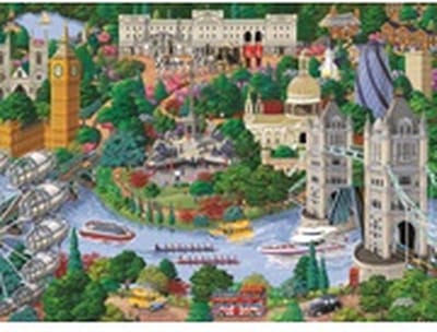 Wooden City London Bezienswaardigheden XL - Houten Vormpuzzel - 52x37,5 cm - 1010 stukjes