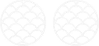 Krumble Pannenonderzetter - Set van 2 - Pannenonderzetter hittebestendig - Pannenonderzetter Siliconen - Pannenonderzettters - Schubben - Diameter 14 - Wit