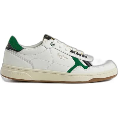 Pepe Jeans - Sportschoenen - Wit - Groene Accenten - Leer