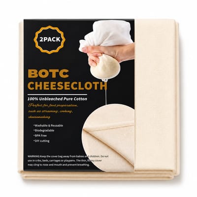 BOTC Kaasdoek - doekjes - Passeerdoek - 90 x 90 cm - 2 Stuks -zachte Neteldoek - passeerdoek – Ongebleekt - micromousseline