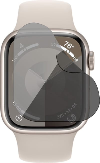 Privacy Screenprotector geschikt voor Apple Watch Series 9/8/7 41mm - 1x FlexGuard Screen Protector