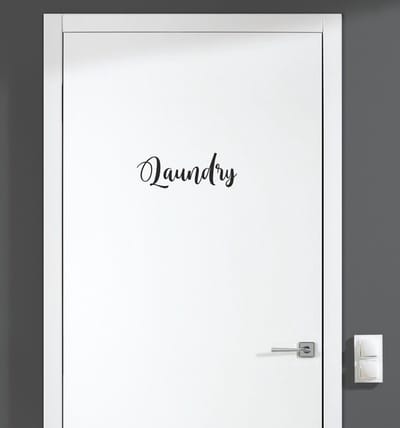 Deursticker - Laundry - Zwart 16x5,5