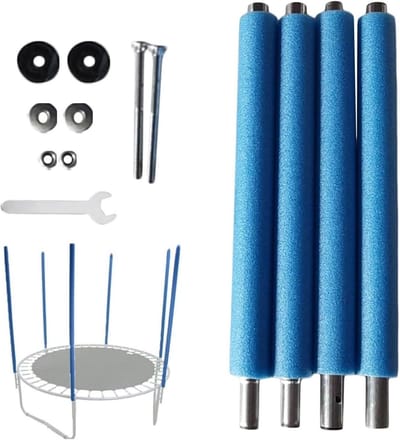Trampoline Stangenset - Veiligheidsnet Onderdelen - Veilig Springplezier - Anti-botsingsbescherming - 196 cm - Blauw