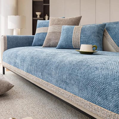 Chenille Sofahoes Effen Kleur Vier Seizoenen Universele Sofa Handdoek Antislip Bankkussen voor Woonkamerbanken Beschermhoes 70x180cm 1pcs