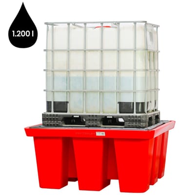 Kunststof opvangbak 1680x1680x750mm -incl. rooster - cap. 1100L MW Tools OPB1IBC