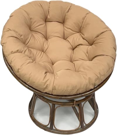 Zitkussen Rond - Draaistoel Kussen - Buiten Ontspannen - Waterdichte Zeilstof - 120 x 120 cm - Khaki