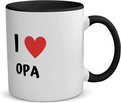 Akyol - i love opa koffiemok - theemok - zwart - Opa - de liefste opa - verjaardag - cadeautje voor opa - opa artikelen - kado - geschenk - 350 ML inhoud