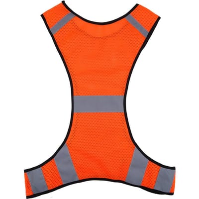 Gilet de sécurité réfléchissant haute visibilité, vêtements de sécurité pour la course de nuit, taille réglable(Orange)