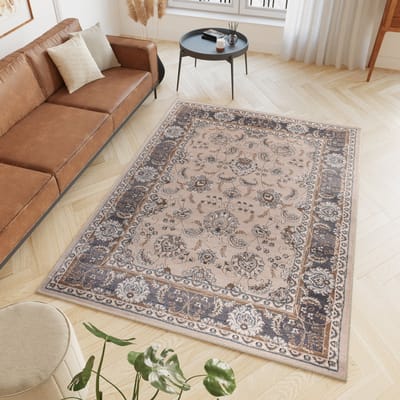 Tapiso Colorado Vloerkleed Beige Woonkamer Klassiek Tapijt Maat- 60x100