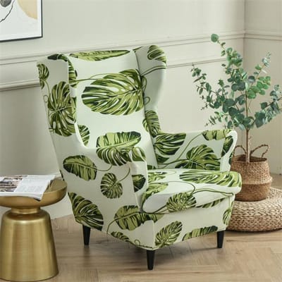 Verenpatroon Vleugelstoelhoes Stretch Spandex Fauteuilhoezen Afneembare Relax-zitbankhoezen met zitkussenhoezen