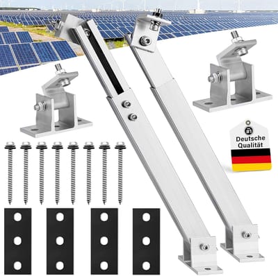 1st PV Zonnepaneel Steun, Plat Dak 0-40°, Aluminium, 36-70cm, Geschikt voor Balkoncentrale, Camper, Boot & Dak