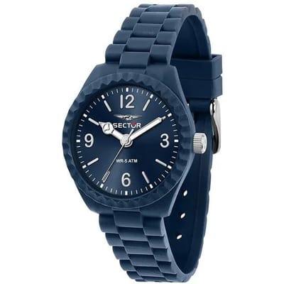 Sector Diver Just Time Plastic Band Blauwe Wijzerplaat Quartz R3251549007 Herenhorloge blauw