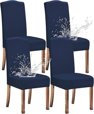 Stretch waterafstotende keperstof jacquard eetkamerstoelhoezen - 4 stuks - Perfecte bescherming voor meubels