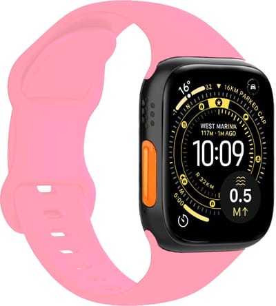 Horloge Bandje Geschikt voor Apple Watch Ultra 1, 2, 3 (49 mm) Bandje Siliconen Polsband - Siliconen Bandje Smartwatch - Roze