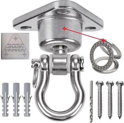 Rotatable Rocking Hook met 360° Draaiing, RVS Lager, Geschikt voor Hangstoelen, Hammocks en Yoga, Tot 675 kg Belastbaar