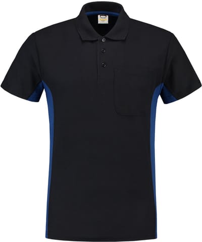 Tricorp poloshirt bi-color - 202002 - navy-koningsblauw - maat 7XL