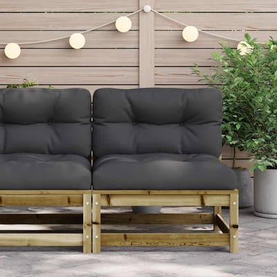 vidaXL - Tuinbank - zonder - armleuningen - met - kussens - hout