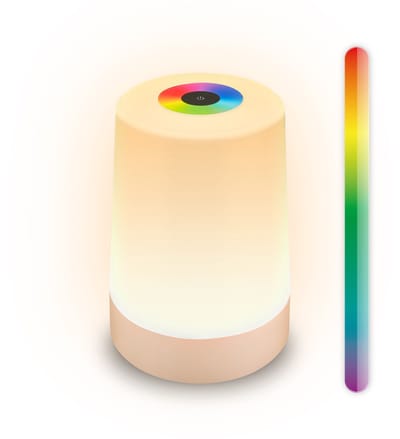 B.K.Licht Nubsi - Oplaadbare Tafellamp - buitenlamp met RGB en warm wit licht - dimbaar - voor buiten en binnen - IP44 - draadloos - 2.8W - Ø9 x 13 cm - beige