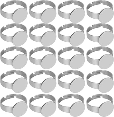 20 Stuks Lege Ringen, Plat Ring Basis 12mm, Ringen voor Sieraden Maken, Roestvrijstalen Componenten, DIY Sieraden Ontwerpen
