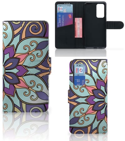 Huawei P40 Hoesje Purple Flower