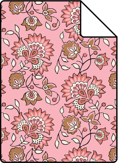 Proefstaal ESTAhome behang vintage bloemen roze - 26.5 x 21 cm - 131822-S