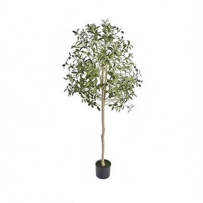 Kunst Olijfboom 155 cm Hoog - Realistische PVC Plant in Pot - Groen Blad - Decoratie voor Binnen