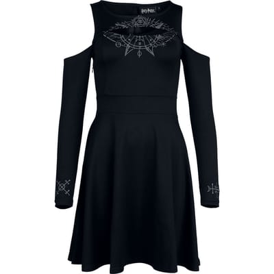 Harry Potter Midi-jurk - Deathly Hallows - S tot XL - voor Vrouwen - zwart