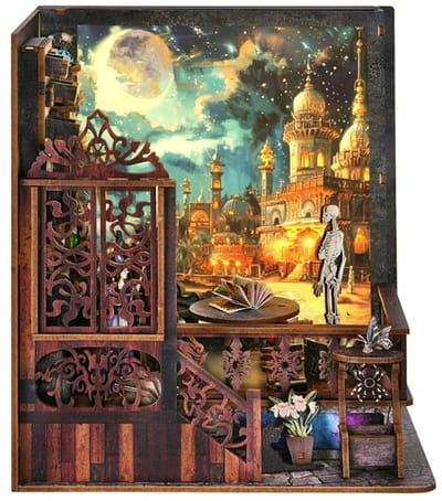 Meedeer Premium Miniatuur bouwpakket-Houten modelbouw-Ontdek de mysteries van magie-DIY Licht schilderen-USB-Drie lichtstanden-Doe-het-zelf houten poppenhuis kit-Miniatuur bouwpakket-Voor volwassenen en Kinderen