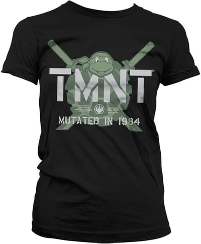 Teenage Mutant Ninja Turtles TMNT Mutated in 1984 Girly Tee dames-T-shirt zwart