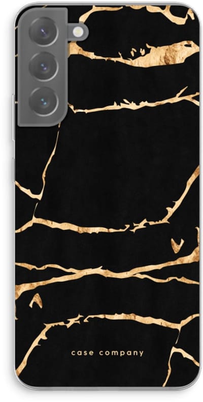 Case Company® - Hoesje geschikt voor Samsung Galaxy S22 Plus hoesje - Gouden marmer - Soft Cover Telefoonhoesje - Bescherming aan alle Kanten en Schermrand