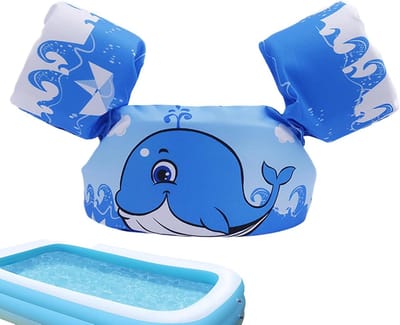 Zwemvest Kinderen - Drijfhulpjack Armvleugels - Veilig Waterplezier - Verstelbaar Ontwerp - 31x24x12cm - Walvis