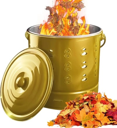 Verbrandingsvaten Buiten - Papier Verbrandingston - Tuin Camping - Draagbaar Met Haak - 31x29x31 cm - Zilver