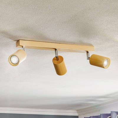 SOLLUX LIGHTING Plafondspot Cre van hout, 3-lamps